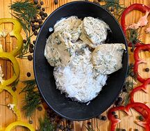 Гребешки в сливочном соусе с рисом