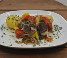 Баранина в собственном соку с овощами