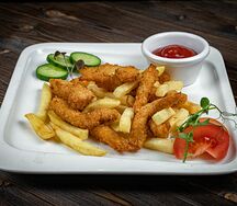 Куриные стрипсы с картофелем фри