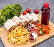 Шаверма Бешбаш, морс и фри