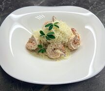 Спагетти с креветками
