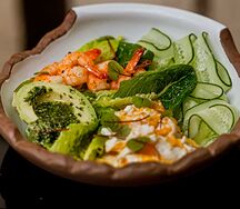 Кето завтрак с креветками