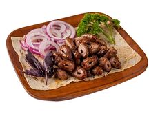 Куриные сердечки с мангала