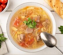 Щи из свежей капусты с мясом