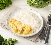 Курица в соусе карри с басмати