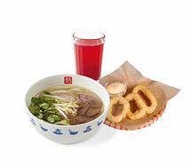 Ланч №3: суп на выбор, Кольца кальмара (3шт), Морс