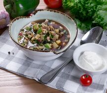 Окрошка с ветчиной