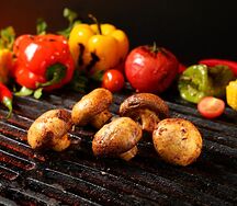 Шампиньоны на мангале