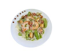Салат Цезарь с тигровыми креветками