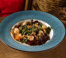 Со свеклой и креветками