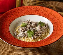 Говяжьи щечки с птитимом