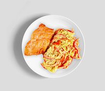 Филе красной рыбы с печеными овощами