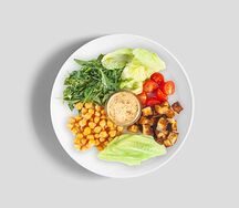 Боул с нутом и баклажанами темпура