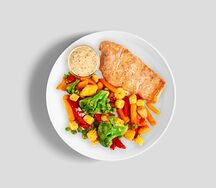 Филе красной рыбы с миксом овощей