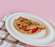 Блин овсяный с грибами и карбонадом