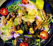 Теплый салат из свинины