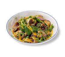 Салат с уткой и соусом манго