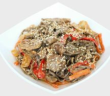 Лапша соба в сырном соусе