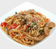 Лапша удон в соусе терияки