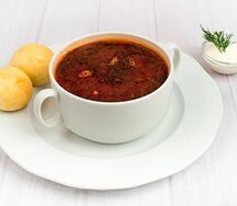 Борщ с пампушками и мясом