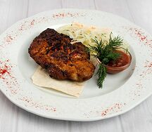 Стейк из свинины с картофелем