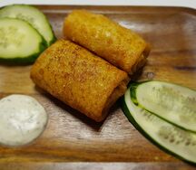 Блинчики с мясом во фритюре