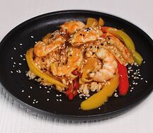 Рис с креветкой в соусе терияки