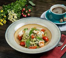 Феттуччине с креветками