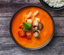 Суп Том Ям с креветкой и рисом