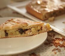 Пирог Курица, грибы и картофель