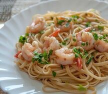 Паста Флоренция с тигровыми креветками