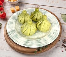Хинкали с сыром и зеленью