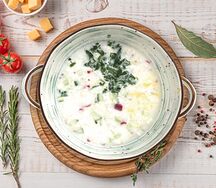 Окрошка с ветчиной