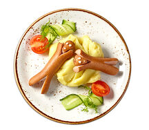 Картофельное пюре с сосисками