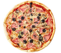 Пицца с ветчиной и шампиньонами