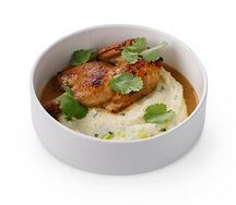 Цыпленок корнишон с пряным картофелем