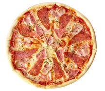 Пицца с ветчиной и беконом