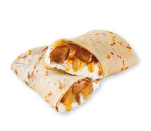 Блин с печеным яблоком и соленой карамелью