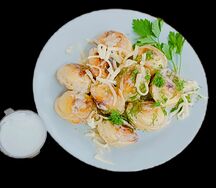 Пельмени жареные