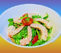 Салат с креветками и авокадо