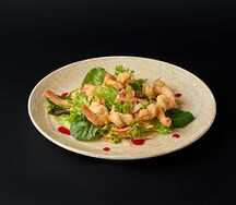Салат с креветками и снежным крабом