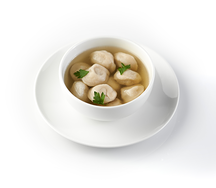 Пельмени с бульоном
