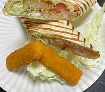 Шаверма с рыбными палочками