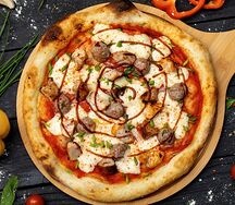Пицца мясная BBQ