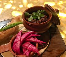 Лобио с красной капустой