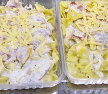 Паста карбонара с беконом