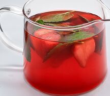Чай с клубникой и мятой