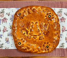 Пирог с зелёным луком и яйцом