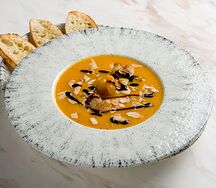 Тыквенный суп с креветками