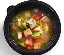 Супчик с подкопченными овощами и курочкой